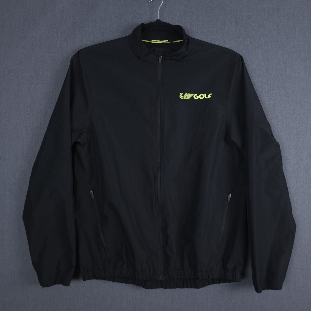 Liv Golf Performance Jacket Mens Large Black Full Zip Long Sleeve Windbreaker